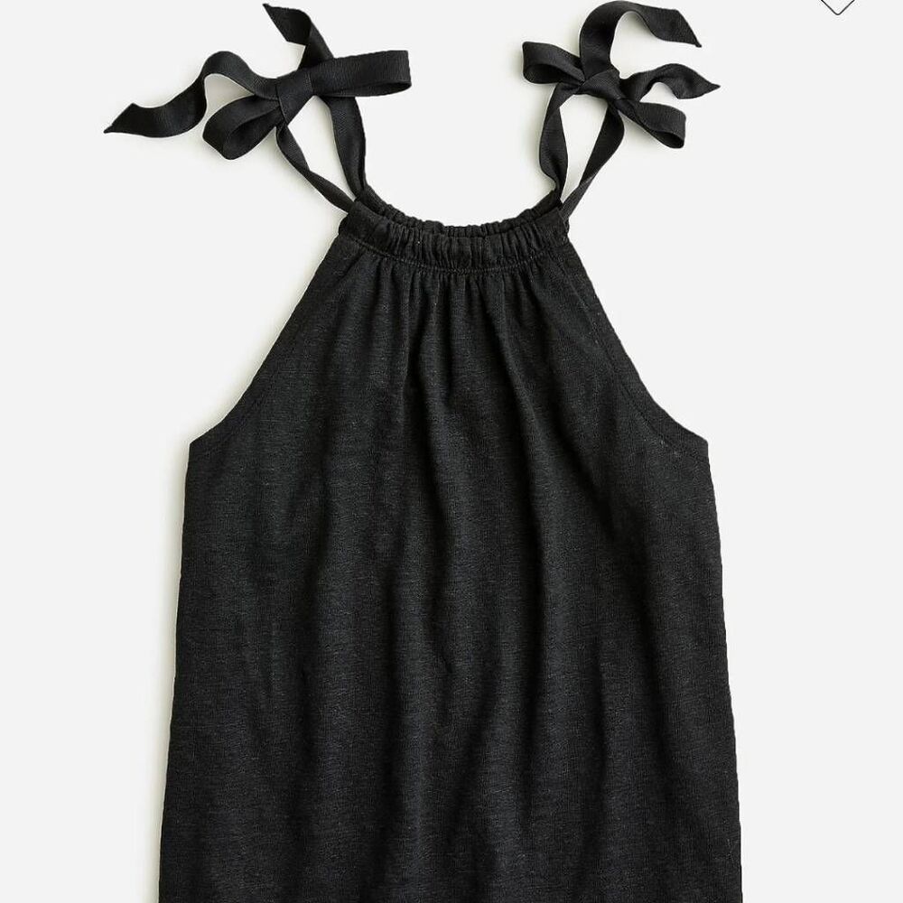 J. Crew Factory Black Tie-Shoulder Halter Tank